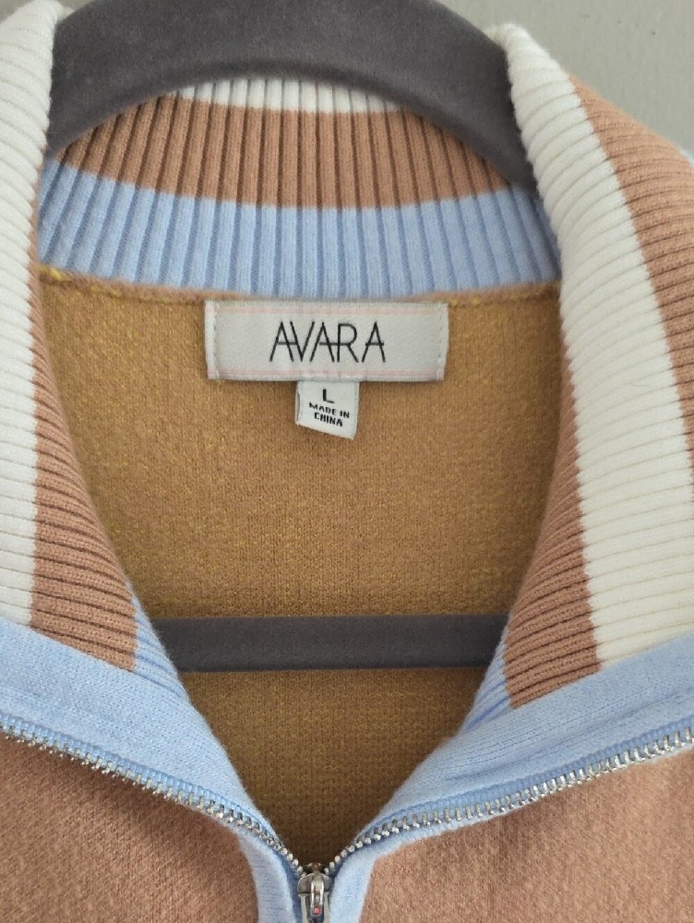 Avara Tan Pullover Sweater with Yellow Chevron - Picture 2 of 3